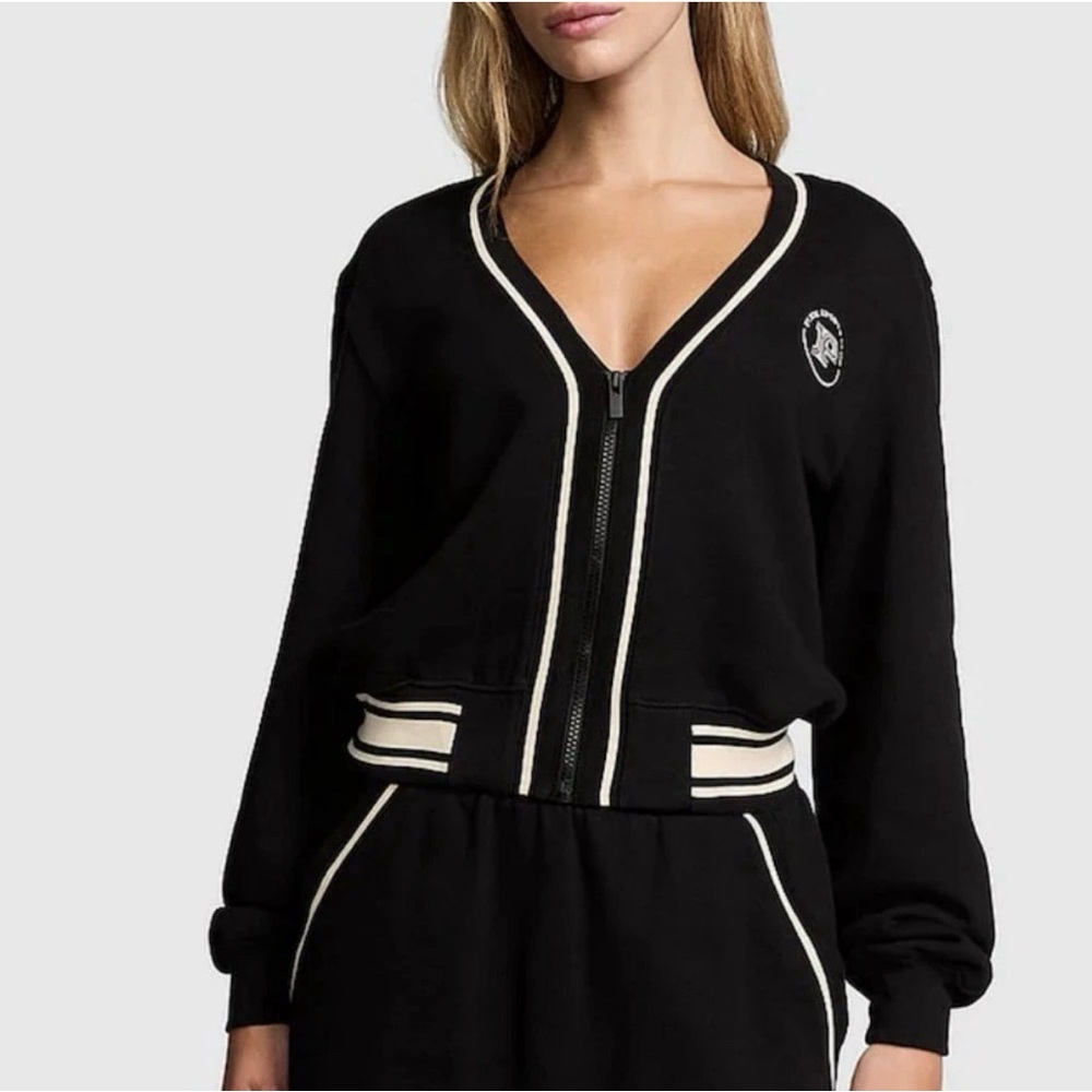 PINK Victoria's Secret Black and White Croptop Jacket